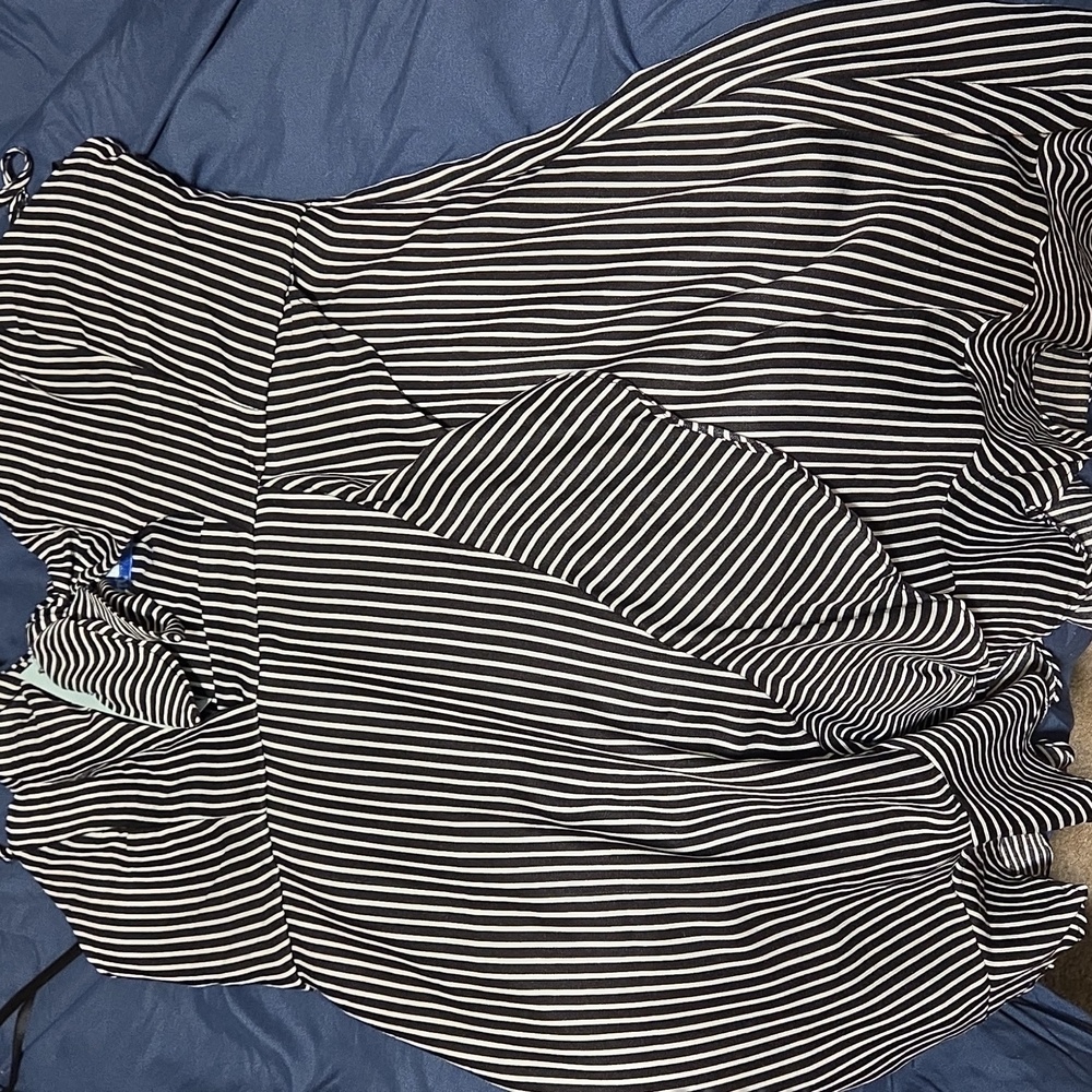 She + Sky Monochrome Striped Bow Dress